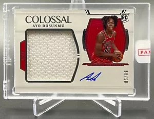 2021-22 Ayo Dosunmu National Treasures /99 On Card Auto RC Rookie Colossal Patch - Picture 1 of 3