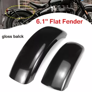 6.1'' Gloss Black Front Rear Steel Fender Custom For Harley Bobber Cafe Racer - Foto 1 di 12