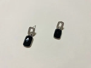 Black Earrings Real Sterling Silver 925 Fashion Earrings for Girls Gift - Picture 1 of 3