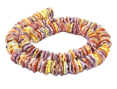 😏 Königsmantel-Muschel quadrat. Heishi Scheiben 9 mm Perlen Strang NATURFARBE😉 - Bild 1 von 2