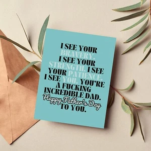 1st Fathers Day Card, Funny Fathers Day Gift from Girlfriend - Picture 1 of 2