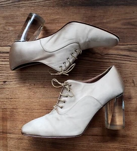Maryam Nassir Zadeh Beige Satin Lace Up Pumps 40 (9) EUC - Picture 1 of 18