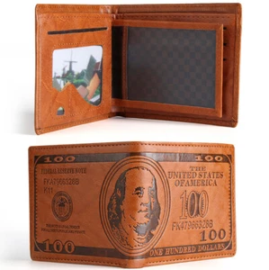 Billeteras informales de diseño informales para tarjetas de crédito con patrón de dólar de cuero de colección - Imagen 1 de 16