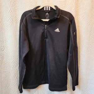 Adidas Men's L Black Classic Track Jacket 3-Stripes White Logo Zip Arm Pocket - Picture 1 of 6