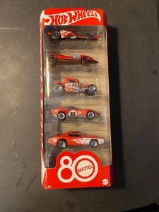 Mattel 1/64 Hot Wheels Mattel 80th Anniversary Red Edition 5er Set - Bild 1 von 6