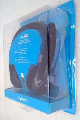 NEW Logitech H390 Black Over the Ear USB Headset SEALED - Image 1 of 3