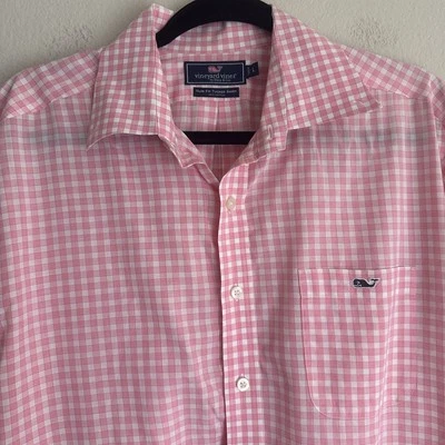 Camisa Vineyard Vines Para Hombres Grande Calce Ajustado Vestido Tucker Cuadros Bordado Ballena Foto 1 de 4
