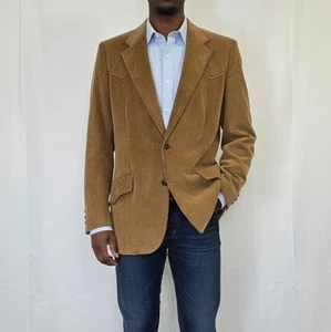 Vintage 70er Lee Western Boho Cowboy braun Cord Blazer Mantel Jacke Gr. 40 R - Bild 1 von 15