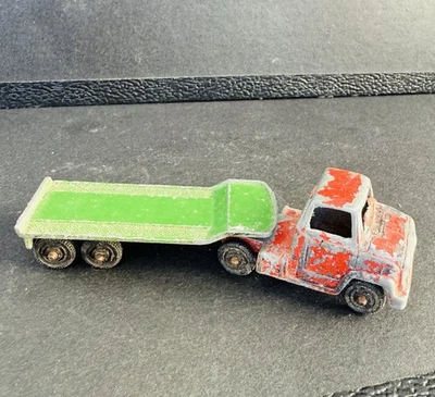 Vintage Tootsietoy 1967 Chevrolet Semi-Cab Red Tractor Truck with Green Trailer - Image 1 of 4