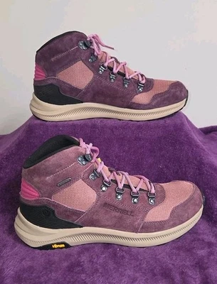 Туфли туристические Merrell Ontario 85 сетчатые средние вибрационные водонепроницаемые сливово-фиолетовые размер 10 новые с ценниками - Изображение 1 из 4