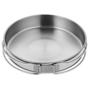 Stainless Steel Steak Frying Pan Outdoor Cooking Pot Portable Cooking Utensil - Picture 1 of 12