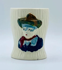 Vintage Eierbecher - Keele Street Pottery Lone Ranger & Tree Stump 1961 handbemalt - Bild 1 von 12