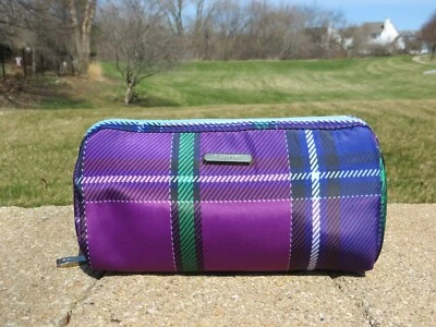 NUEVO - Estuche de maquillaje Trina mediano - púrpura verde cuadros grandes Foto 1 de 4