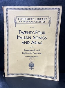 Biblioteca Schirmers 24 canciones italianas y aarias voz media alta volumen 1722 - Imagen 1 de 12