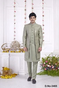 Vestido tradicional de fiesta de Bollywood de boda de diseñador indio para hombre de 3 piezas India - Imagen 1 de 3