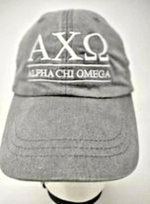 Gorra Adams de moda de lujo con correa de cuero trasera Alpa Chi Omega Foto 1 de 4