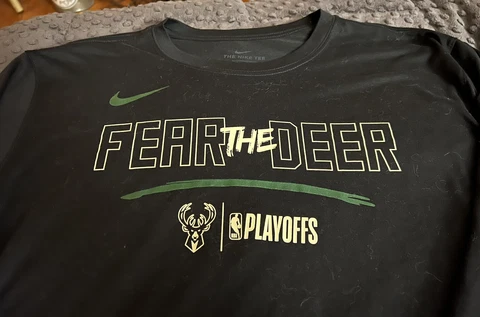 Milwaukee Bucks Nike Long Sleeve Playoff Issued Shirt Size Xl Cover