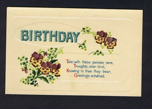 1908 Misch Real Photo, Birthday Thoughts, Shoreham by Sea, Sussex, POSTCARD - Picture 1 of 2