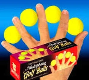 FOAM RUBBER MULTIPLYING GOLF BALLS Magic Trick Soft Set Magician Yellow Sponge - Picture 1 of 5