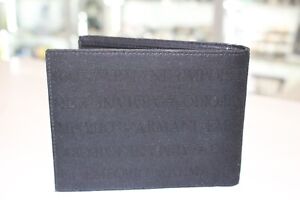 Emporio Armani Mens Logo Plate Black Leather Wallet