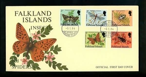 Postal History Falkland Islands FDC #387-401 SET OF 3 Insects spiders bugs 1984 - Picture 1 of 9