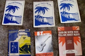 1930-1940's MCKINNEY HAWAIIAN GUITAR RARE ANTIQUE ORIGINAL SHEET MUSIC Lot of 6 - Picture 1 of 1