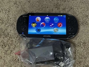 Sony PS Vita OLED PCH-1000/1100 Black Model WIFI with Charger - SHIP IN 1-DAY - Picture 1 of 7