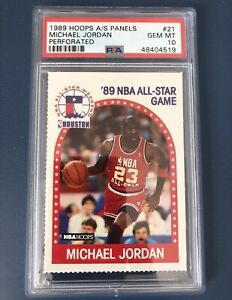 POP 1 of 11 - 1989 Hoops All Star Panels Perforated Michael Jordan PSA 10