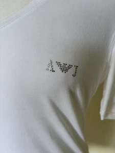 🩶ARMANI JEANS.. White Short Sleeve Scoop Neck T-Shirt Size EU 48 .. UK 12/14🩶 - Picture 1 of 5