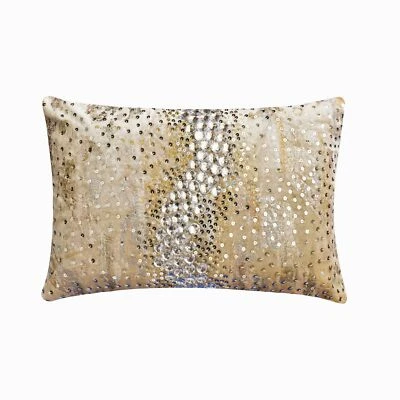 Lumbar Pillow Case Ivory 12 x 16 inch, Rectangle Velvet Abstract - Crisiant - Image 1 of 3
