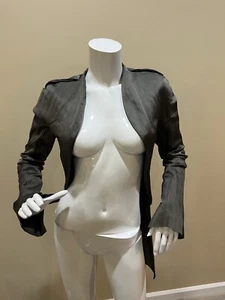 Haider Ackermann Olive GreenSilk With Metallic Thread Tuxedo Blazer  Sz 38 - Picture 1 of 11