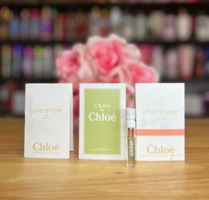 3 L'eau de Chloe Love Story Sensuelle Perfume Spray Carded Samples 0.04 Oz. ea - Picture 1 of 3