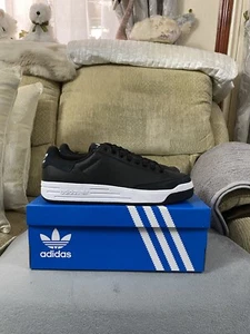 Adidas Originals Rod Laver Black White Trainers Shoes BNIB Size 9.5uk JI1906 - Picture 1 of 19