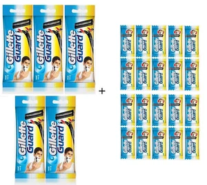 5x Gillette Guard Razor with Blade Cartidge + 24 Blade Cartidge Men Shave