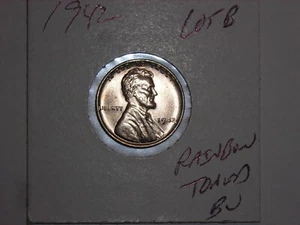 Centavo de trigo 1942 Lincoln arco iris tonificado rojo bu 1942-p bonito rojo lote sin circular #B - Imagen 1 de 3