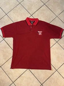 Vintage 90s Starter Nebraska Cornhuskers Polo Shirt Red Black Collar Men’s Large - Picture 1 of 4