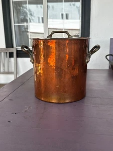Mauviel for Williams Sonoma France  Copper Stock Pot 11 3/4 qt - Picture 1 of 9
