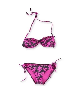 Raisins Womens Hollywood U-Wire Side Tie 2 Piece Bikini, pink, S - Picture 1 of 1