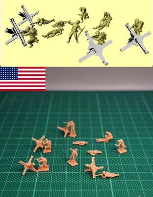 1/144 Segunda Guerra Mundial Soldados del Ejército de los Estados Unidos y erizo Tanque Trampas en Omaha Beach Resina Kit Foto 1 de 3