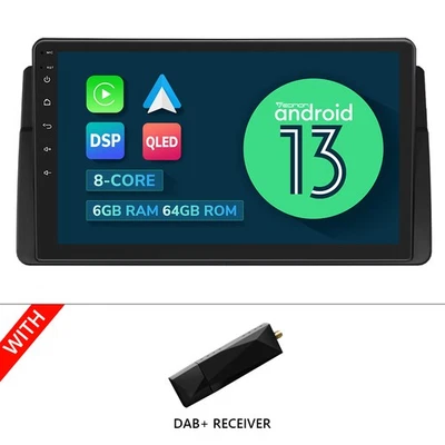 DAB+ Eonon 8Kern 6+64 Autoradio Android 13 Navi Bluetooth für BMW M3 E46 3er 320 - Bild 1 von 4