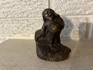 Antique Komfo Yawn Mattress Nickel Plated Cast Iron Advertising Paperweight - Picture 1 of 6