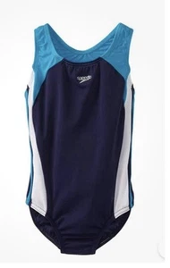 Speedo Girls Swimsuit 1 Piece Infinity Splice Thick Strap Deep Water Size 10 NWT - Picture 1 of 2