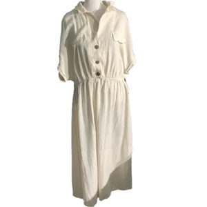 Vestido Cassee’s Off White Midi Para Mujer Talla 2X – Algodón, Cuello, Informal Chic - Imagen 1 de 5