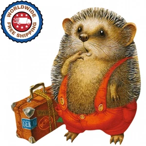 DAVICI HOLZPUZZLE "Igel der Reisende" 16x17cm 30 Teile Anfänger Level - Bild 1 von 5