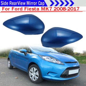 1Pair Blue Left Right Side Wing Mirror Cover Cap For Ford Fiesta MK7 2008-2017 , - Picture 1 of 7