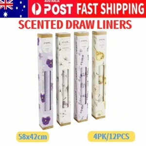 4PK/12pc Scented Draw Liners Home Closet Decor Assorted Fragrance Set Drawer Mat - Picture 1 of 3
