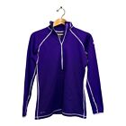 Nike Pro Sz L Dri Fit Purple Pullover Quarter Zip Athleisure Fleece Lined GUC
