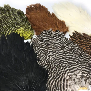 HARELINE HEN SADDLE - Fly Tying Soft Hackle Feathers - 6 Colors Available NEW! - Picture 1 of 10