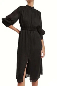 Country Road Gathered Midi Dress in Black Size 8 AU - Picture 1 of 5