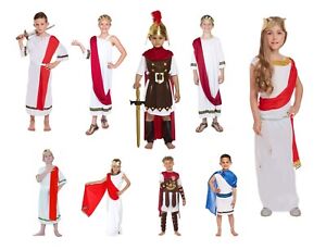 Kids Roman Empire Fancy Dress Costumes Emporer God Soilder Goddess General